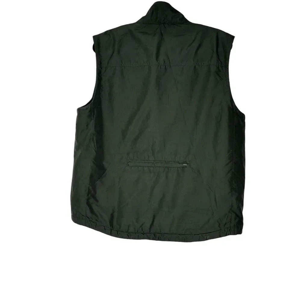 J Crew Vest Men Large Outdoor Puffer Green Military‎ Hiking Cozycore Camping